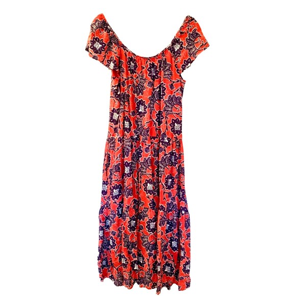 NWOT Women's XS Knox Rose Floral Dress Red & Blue Flutter Sleeve Boho - Picture 2 of 7
